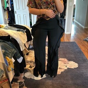 Jonathan Simkhai Ruffle Black Pants size 8